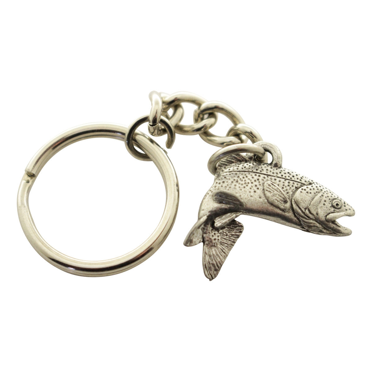 Jumping Rainbow Trout Keychain ~ Antiqued Pewter ~ Keychain ~ Antiqued Pewter Keychain ~ Sarah's Treats & Treasures